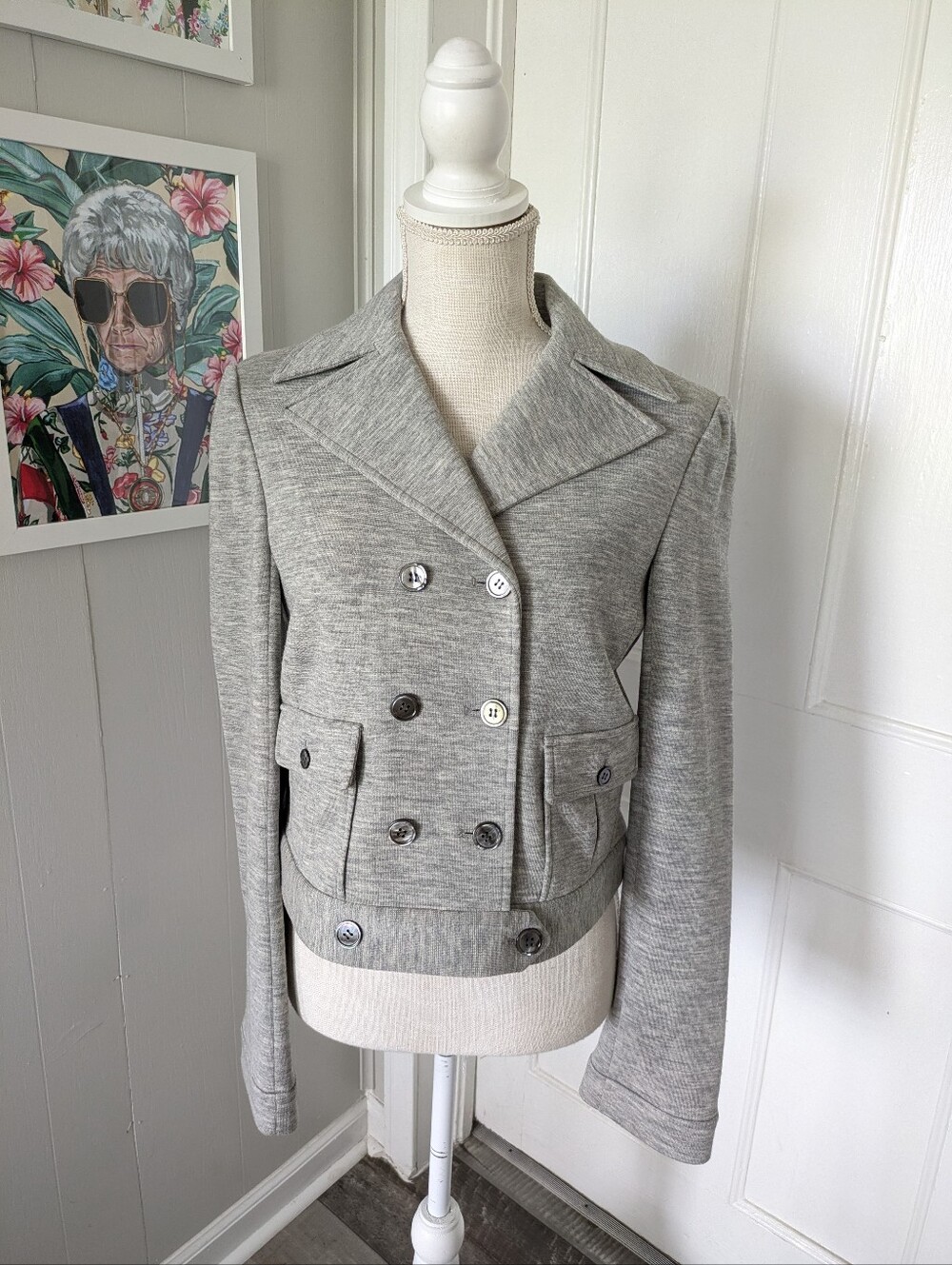 Iisli Women’s Gray Wool Jacket - Picture 4 of 7
